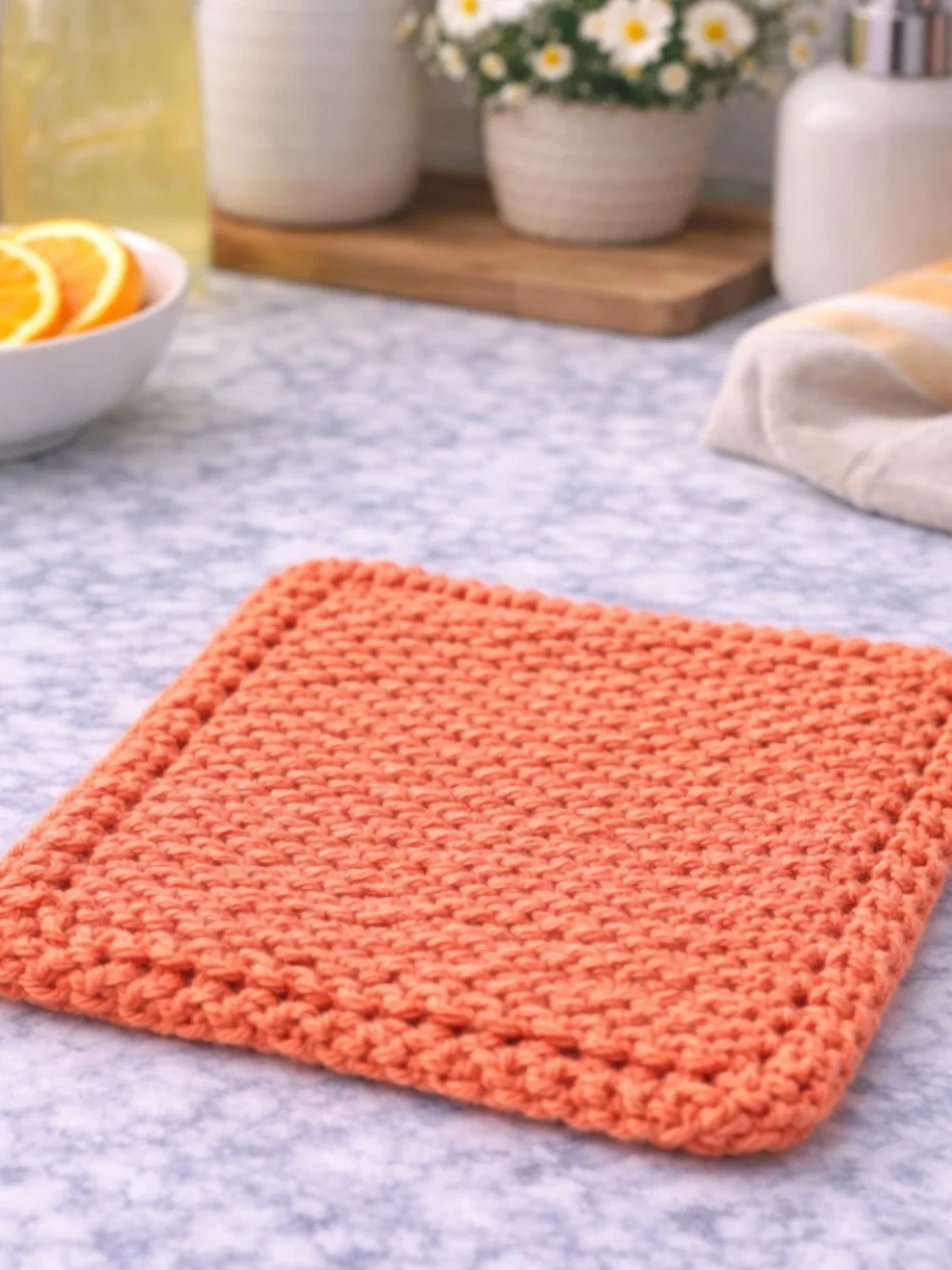 Bundle of 3 “Coral” Knit Dishcloths - Sweet Shirley’s